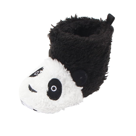 Splozh Baby Booties Newborn First Walkers Toddler Baby Girls Boys Plush Animal Shoes Prewalker Sneakers Warm Boots Black,0-6 Months