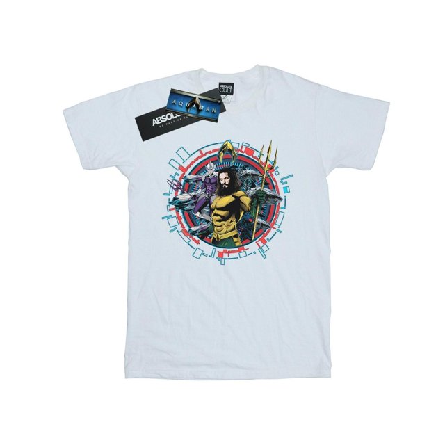DC Comics T-Shirt Aquaman Circulaire en Coton avec Crête