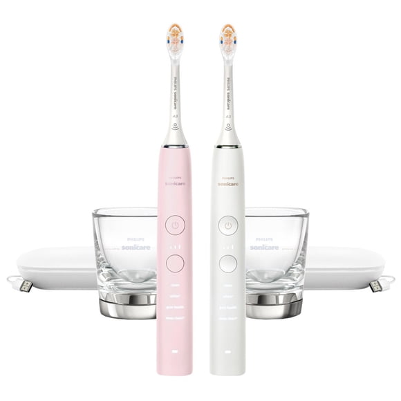 Philips Sonicare DiamondClean Connected Series 9000 Electric Toothbrush, 2-pack-Pink