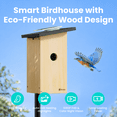 thumbnail image 4 of Birdfy Smart Birdhouse with Camera, Solar-Powered Outdoor Bird House, Perfect Viewing of Bird Nesting and Hatching, Record Every Stage of Bird Growth,Ebony, 4 of 12