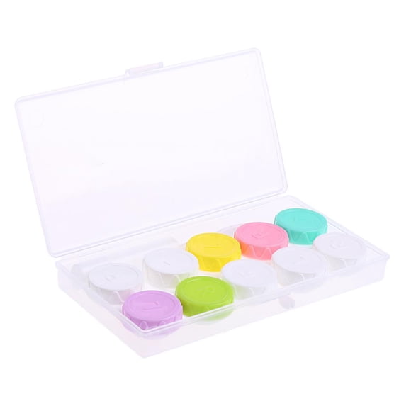 Yinanstore 5pcs Colorful Portable Lens Case Storage Box Holder Container - A#, as described A