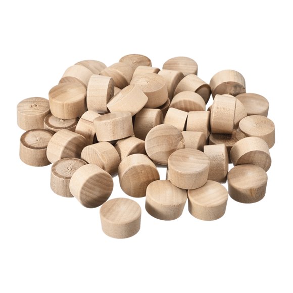 Unique Bargains 50Pack Wood Button Top Plugs, 29/32 Inch Round Head Plugs Wood Screw Hole Covers