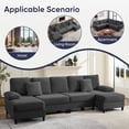 thumbnail image 3 of ZAFLY U Shaped Sectional Sofa, Sofas and Couches with Double Chaise, Sectionals for Living Room - Gray, 3 of 6