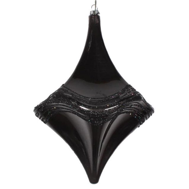 Vickerman MT194017D 8 in. Black Candy Glitter Drop Ornament