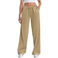thumbnail image 3 of Ohufall Womens Sweatpants Drawstring Elastic Low Waist Pants Straight Leg Low Rise Sweatpants Pants Jogger Sweatpants with Pockets, 3 of 3