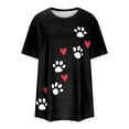 thumbnail image 3 of EQWLJWE Hauts d'Été pour Femmes Hauts pour Femmes Liquidation Femmes T-shirts à Col Rond Imprimés Mode Confortables Chemisiers Hauts pour Femme, 3 of 4