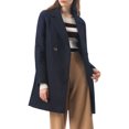 thumbnail image 2 of INSPIRE CHIC Women's Double Breasted Lapel Raglan Long Sleeve Mid Length Overcoat, 2 of 6