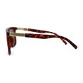 thumbnail image 4 of Polarized Mens Hipster Mob Flat Top Horn Rim Sunglasses Matte Tortoise Brown, 4 of 4