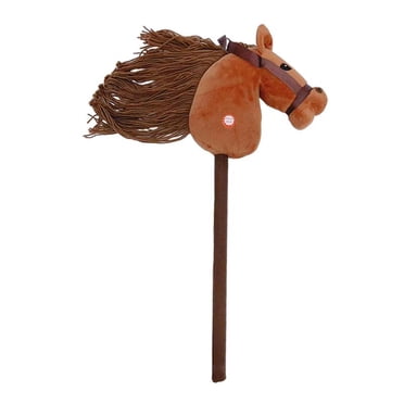 Milaget Bâton Cheval Robuste Passe-Temps Jouet d'Équitation pour Enfants Garçons Filles Brun