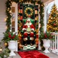 thumbnail image 2 of Qiulaii 1pcs Rideau de Porte de Noël Festif Père Noël - Décoration de Fête pour Porte d'Entrée et Mur, Tissu Polyester Durable, Facile à Installer, Décoration Saisonnière Réutilisable 35*71 Po, 2 of 6
