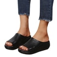 thumbnail image 2 of IUJSOY Platform Wedge Slides Sandals for Women Open Toe Slip on Lightweight Wedges Sandals, 2 of 9