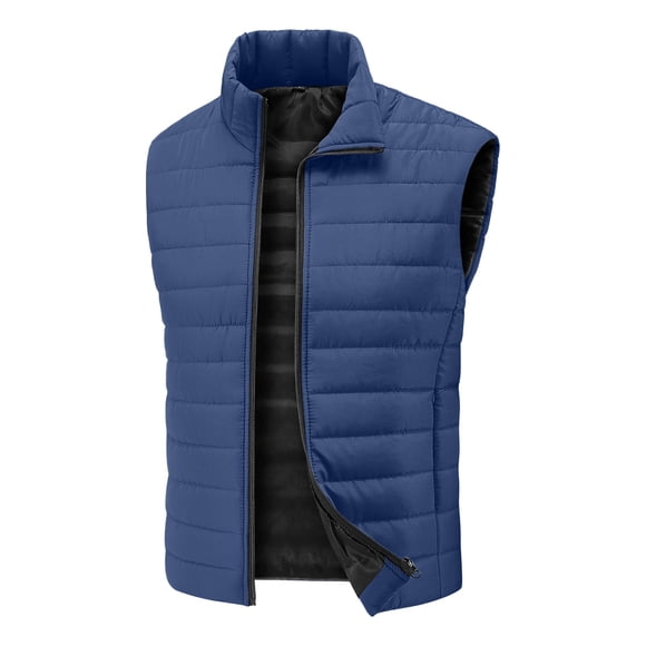 zfhfof Mens Puffer Vest Quilted Outerwear Winter Warm Down Vests Lightweight Casual Stadn Collar Sleeveless Padded Jacket with Zip Pockets