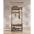 thumbnail image 4 of VASAGLE Hall Tree with Bench and Shoe Storage, Entryway Coat Rack with Shoe Bench, 2 Fabric Drawers, 10 Hooks, 11.8 x 31.7 x 71.5 Inches, Vintage Brown and Ink Black, 4 of 5