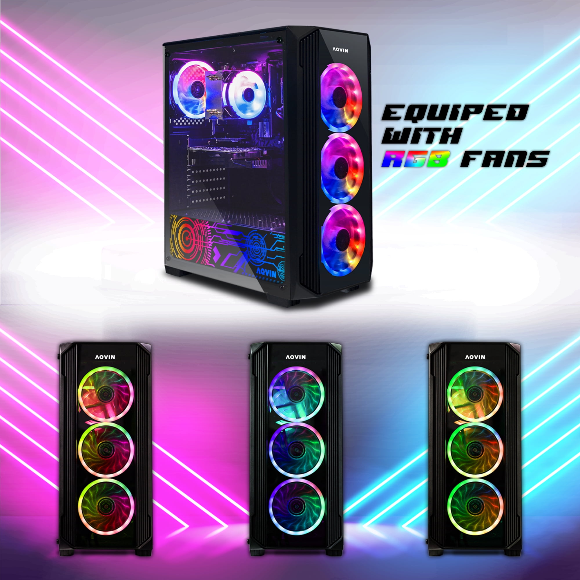 Gaming PC Tower Desktop Computer AQVIN - Intel Core i7 Processor