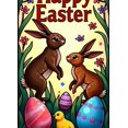 thumbnail image 4 of Adorable Bunny Chick Easter Banner with Flowers Eggs Background Party Decorations Photo Props Easter Celebration Spring Festival Home Decor, 4 of 4