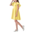 thumbnail image 3 of QIPOPIQ Robe Patineuse de Fête pour Fille à Manches Courtes, Décontractée, Vintage, Col Peter Pan, Coupe Évasée, avec Poches, 4-12 Ans, Liquidation, 3 of 4
