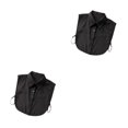 thumbnail image 3 of QualitChoice Design Simple Couleur Unie Faux Col Mode Formelle Chiffon Faux Demi-Chemise Décoratif Détachable Col Rabattu Décoration de Vêtements Noir Point 2 Pcs, 3 of 6