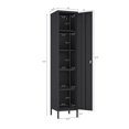 thumbnail image 3 of Naomi Modern 15 Single Locker Storage Cabinet with 5 Adjustable Shelves in Black, 3 of 9