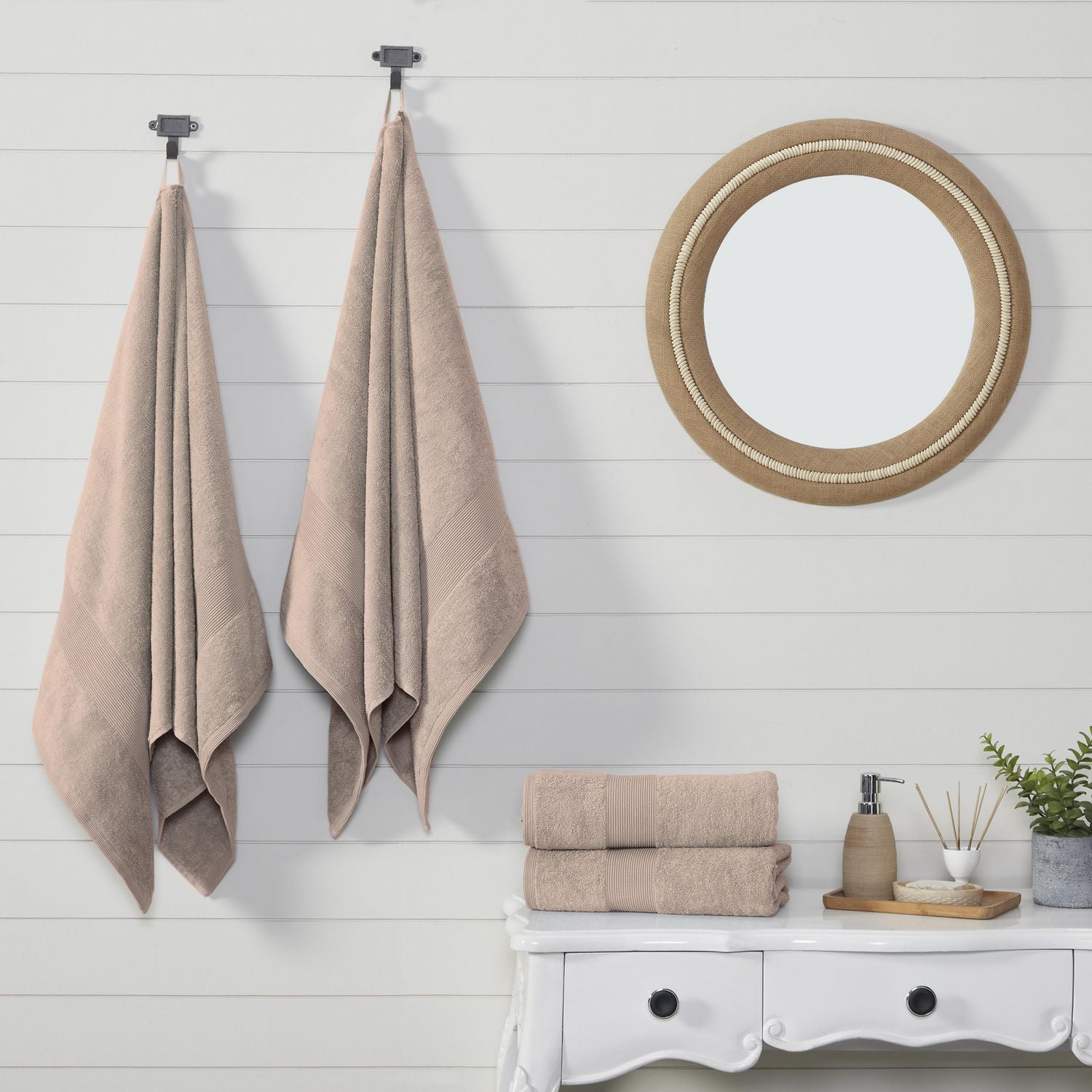 Serviette de bain Fabstyles super douce et absorbante, serviettes de bain de luxe pour spa, maison et hôtel, serviettes à séchage rapide, lot de 4, 27 x 54 pouces