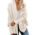 thumbnail image 1 of Cardigan Long Uni à Manches pour Femmes, Manteau Blouse Haut Décontracté d'Automne, 1 of 7