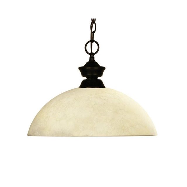 Z-Lite 100701BRZ-DGM14 Challenger/Riviera 1 Light Pendant, Steel Frame, Bronze Finish