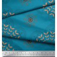 thumbnail image 2 of Soimoi Poly Georgette Fabric Leaves & Sacred Geometry Geometric Print Sewing Fabric Yard 52 Inch Wide, 2 of 3