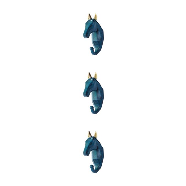 Maytalsory Crochet de Clé de Tête d'Animal Construction Robuste et Durable Ajoutant une Touche de Fantaisie Rétro Bleu (Cheval) 3Set