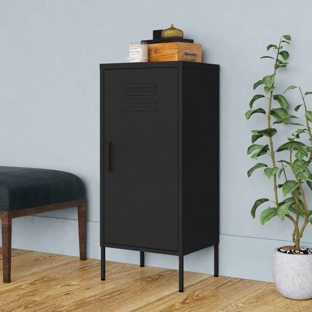 vidaXL Armoire de Rangement Noire 42,5x35x101,5 cm Acier