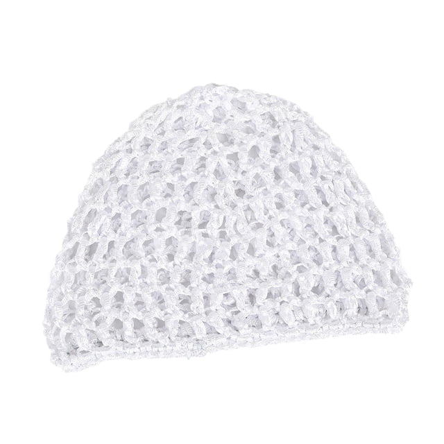 Esquirla Mesh Crochet Hair Net Curls Hair Wrap Lightweight Soft Elastic Crocheted Cap White