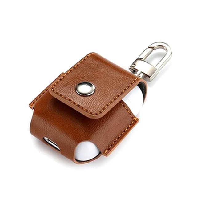 Shengyu Wireless Earphone Charging Case Protector Bag Anti-lost Metal Clip Fit brown 1Set