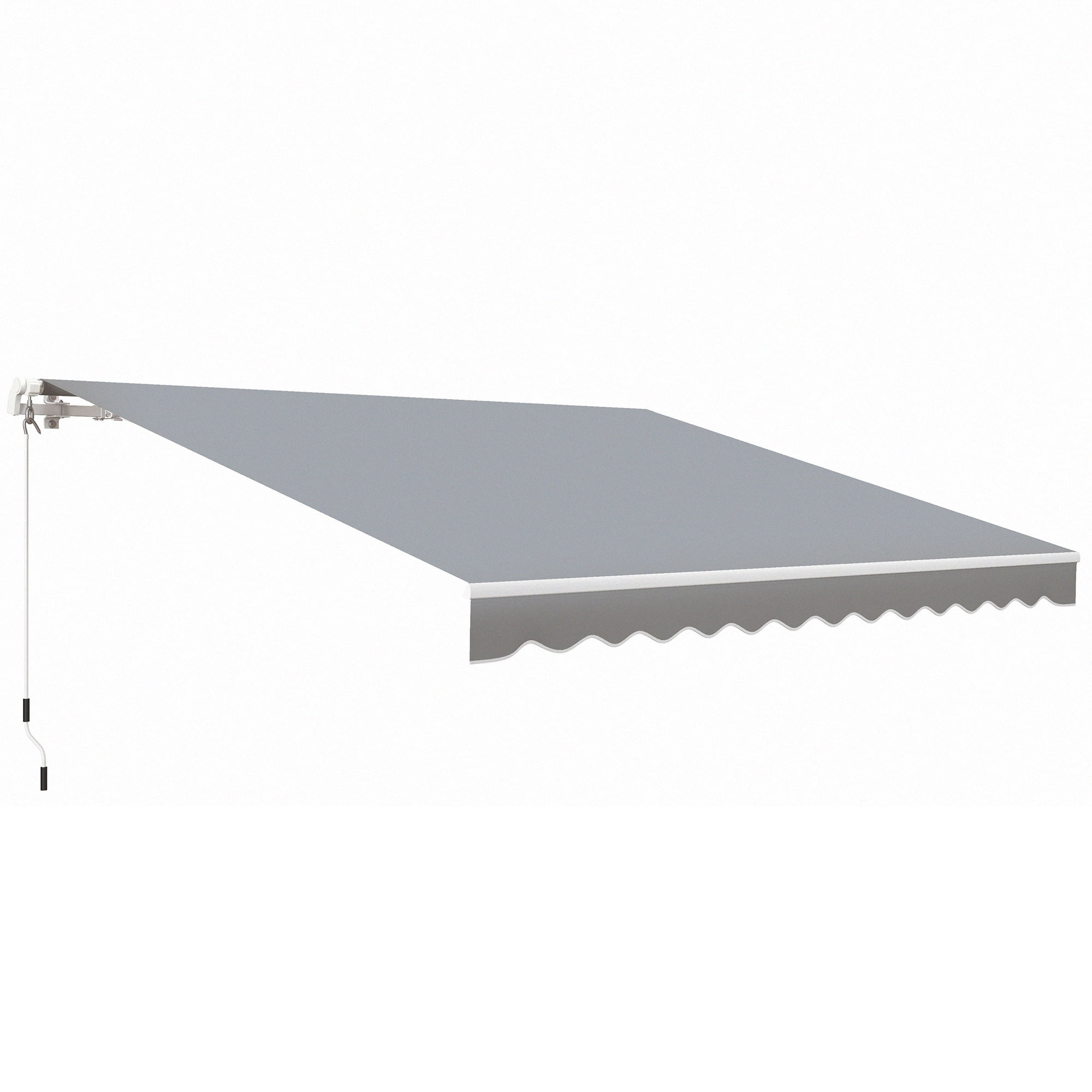 Outsunny Retractable Awning Manual Sun Shade Shelter Grey