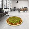 thumbnail image 4 of Ahgly Company Tapis d'Intérieur Lavables en Machine, Carrés, Transitionnels, Jaune Vif, Carrés de 4 Pi, 4 of 7