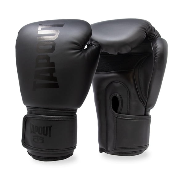 Tapout 12 oz Boxing Gloves With Adjustable Hook And Loop Closure - Black