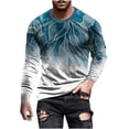 thumbnail image 2 of TIMIFIS Men's Long Sleeve Cotton T-Shirt Graphic Printed Shirts Tops-NavyFall, 2 of 5