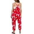 thumbnail image 4 of Girls Romper Bow Print Rompers for Girls Spaghetti Strap Rompers with Pockets Girl Clothes 5-6 Y, 4 of 6