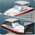thumbnail image 2 of BeesClover Bimini Top Cover, 3 Bow Bimini Tops with Mesh Sidewalls, Boat Shades Canopy, with Support Poles, 2 Straps, 2 Rear Support Poles, 1 Inch Aluminum Frame, 2 of 5