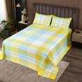 thumbnail image 2 of Erosebridal Orange Blue Grid Checkered Coverlet Set Twin, Geometry Buffalo Bedding Set 2pcs, 2 of 5