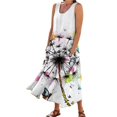 thumbnail image 1 of TJAZFJPA Robe de Plage pour Invitée de Mariage Mode Femme Col Rond Décontractée Imprimé Pissenlit 3D Sans Poignets Poche Longue Robe Débardeur Robe Décontractée Robe Moulante Robes d'Hiver Formelles, 1 of 6