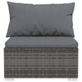 thumbnail image 3 of vidaXL 6 Piece Garden Lounge Set with Cushions Poly Rattan Grey, 3 of 5