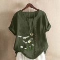 thumbnail image 1 of Birdeem T-Shirt Ample Décontracté d'Été pour Femme à Col Rond, Manches Courtes, à Imprimé Floral, 1 of 12