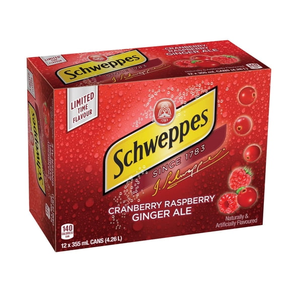 Discontinued Schweppes Cranberry Raspberry Ginger Ale , 12 x 355 ml Cans