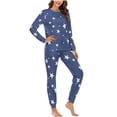 thumbnail image 1 of Teissuly Pyjama pour Femmes, Haut Décontracté à Manches Longues, Pantalon Ample Imprimé, Tenue d'Intérieur, Ensemble de Pyjama, 1 of 4