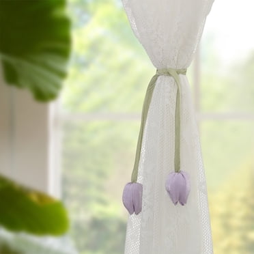 Tulips Curtain Tiebacks Decorative Floral Curtain Holdbacks Rope for Home Living room Curtain Supplies