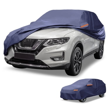 Unique Bargains 1 Pcs Housse de Voiture Universelle Imperméable Toutes Saisons Automobile Extérieur Anti-UV Protection contre le Soleil et la Pluie 190T-PU Bleu Marine Convient aux VUS Longueur 182 Pouces à 190 Pouces