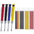 thumbnail image 2 of 2.8MM Solid Carpenter Pen cilcombination Built-in Sharpener for Woodworking Deep Hole Mechanical Pencil Scribing Marking pen 6 refill Set, 2 of 6
