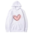 thumbnail image 4 of Plebaso Sweat à Capuche Imprimé Cœur pour Femmes, Manches Longues, Pull Ample avec Poches, 4 of 5