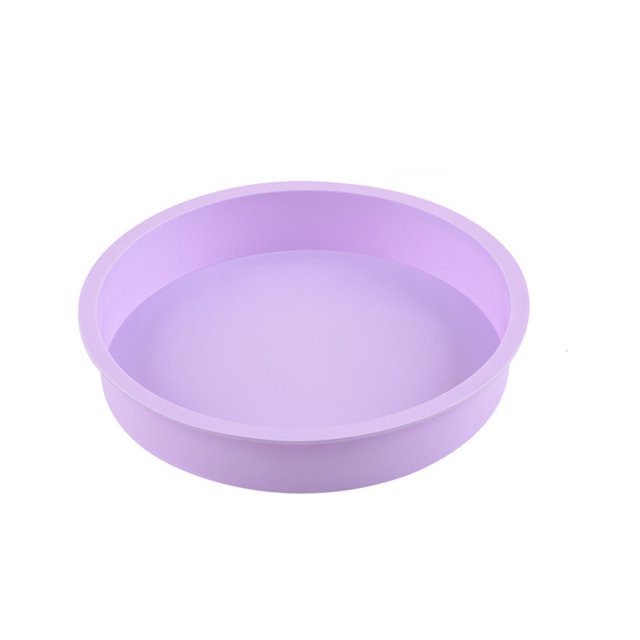 kurtrusly Wedding Birthday Party Cake Restaurant Reusable Washable Mousse Round Mould Kitchen Gadget Accessories Light Purple 6.6 Inch 1Set