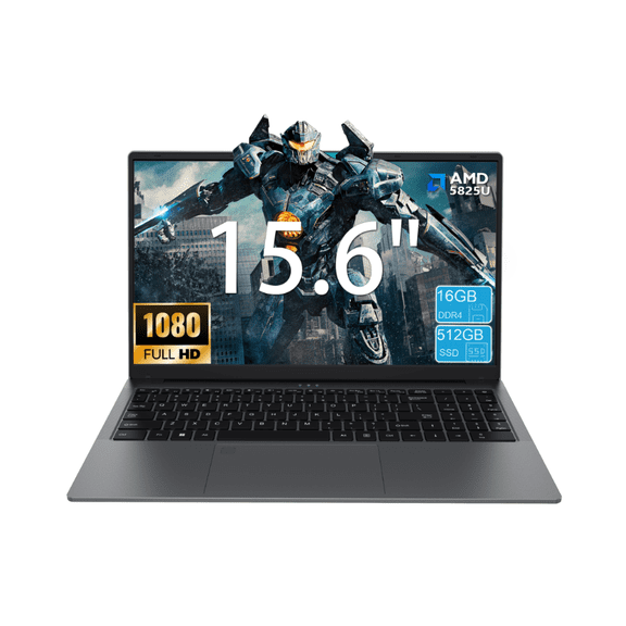 Ordinateur Portable de Jeu 15,6 Pouces, AMD Ryzen 7 5825U, 16 Go DDR4, 512 Go SSD, Win 11 Pro, Empreinte Digitale et Clavier Rétroéclairé
