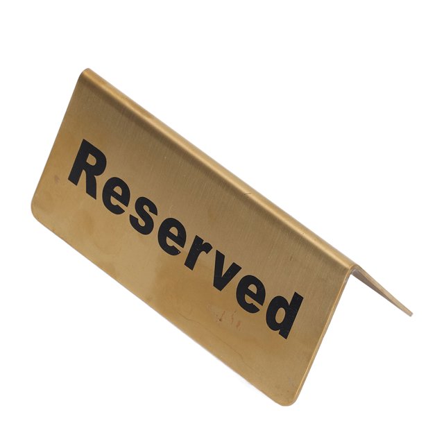 Gold Tabletop Sign, Stainless Steel Metal Table Top Sign Strong Durable For Party Reserved,No Smoking,No Smoking In Chinese And English