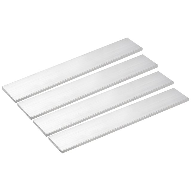 Unique Bargains Square Aluminum Flat Bar, 4 Pack 1/4' Thickness 2' Width 12' Length